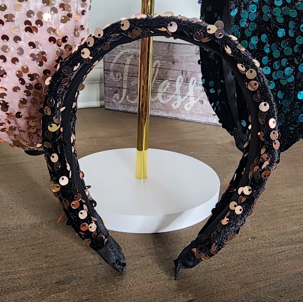 Sequin Embellished Headbands - Pink, Black, Blue - Picture 3 of 4